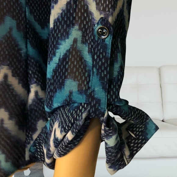 A.N.A A New Approach Women's Multicolor Long Sleeve Button Up Blouse Top Size S - Picture 3 of 12